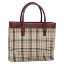 BURBERRY Nova Check Tote Bag Canvas Beige Gold Auth 136853-1