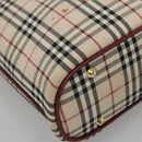 BURBERRY Nova Check Tote Bag Canvas Beige Gold Auth 136853-14