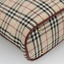 BURBERRY Nova Check Tote Bag Canvas Beige Gold Auth 136853-16