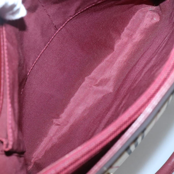 BURBERRY Nova Check Tote Bag Canvas Beige Gold Auth 136853