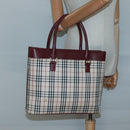 BURBERRY Nova Check Tote Bag Canvas Beige Gold Auth 136853-25