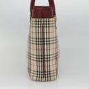 BURBERRY Nova Check Tote Bag Canvas Beige Gold Auth 136853-3