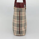 BURBERRY Nova Check Tote Bag Canvas Beige Gold Auth 136853-4