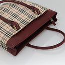 BURBERRY Nova Check Tote Bag Canvas Beige Gold Auth 136853-6