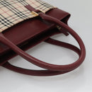 BURBERRY Nova Check Tote Bag Canvas Beige Gold Auth 136853-7