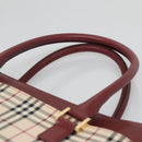BURBERRY Nova Check Tote Bag Canvas Beige Gold Auth 136853-8