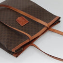 CELINE Macadam Canvas Tote Bag PVC Brown Gold Auth 136856-6