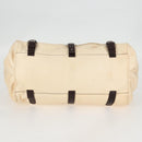 Salvatore Ferragamo Gancini Hand Bag Leather Ivory Silver Auth 136857-11