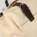 Salvatore Ferragamo Gancini Hand Bag Leather Ivory Silver Auth 136857-12