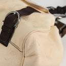 Salvatore Ferragamo Gancini Hand Bag Leather Ivory Silver Auth 136857-13