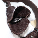 Salvatore Ferragamo Gancini Hand Bag Leather Ivory Silver Auth 136857-16