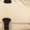 Salvatore Ferragamo Gancini Hand Bag Leather Ivory Silver Auth 136857-3