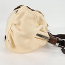 Salvatore Ferragamo Gancini Hand Bag Leather Ivory Silver Auth 136857-7