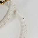 Salvatore Ferragamo Gancini Hand Bag Raffia White Gold Auth 136858V-17