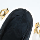 Salvatore Ferragamo Gancini Hand Bag Raffia White Gold Auth 136858V-22