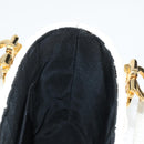 Salvatore Ferragamo Gancini Hand Bag Raffia White Gold Auth 136858V-23