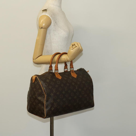 LOUIS VUITTON Monogram Speedy 35 Hand Bag M41524 LV Auth 136864