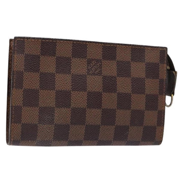 LOUIS VUITTON Damier Ebene Marais Pouch LV Auth 136870