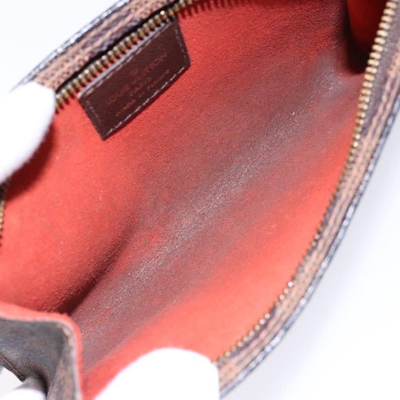 LOUIS VUITTON Damier Ebene Marais Pouch LV Auth 136870