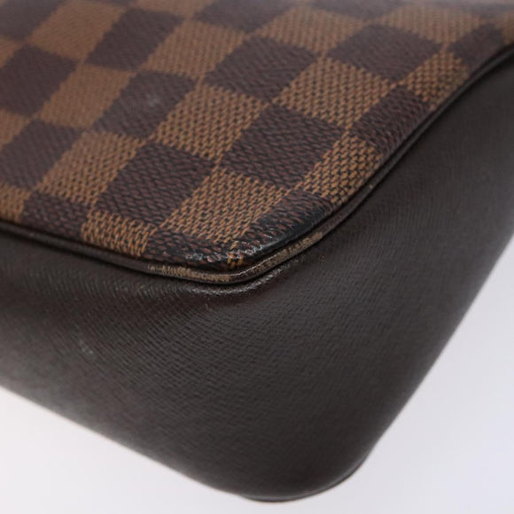 LOUIS VUITTON Damier Ebene Trousse Makeup Pouch N51982 LV Auth 136871