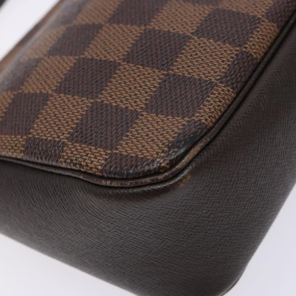 LOUIS VUITTON Damier Ebene Trousse Makeup Pouch N51982 LV Auth 136871