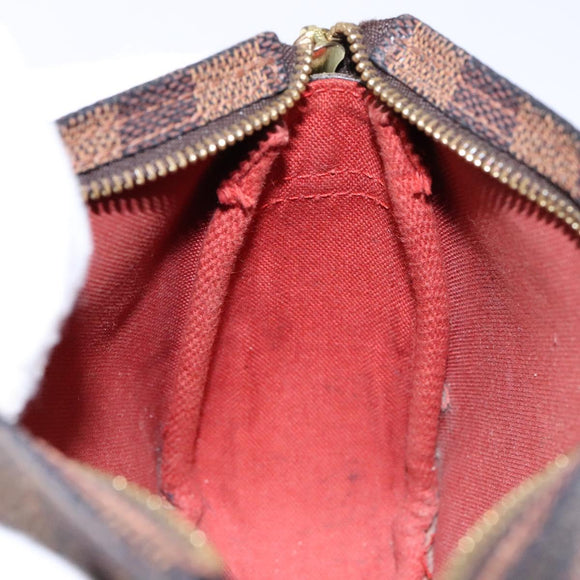 LOUIS VUITTON Damier Ebene Trousse Makeup Pouch N51982 LV Auth 136871