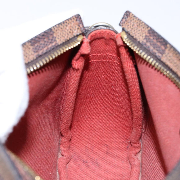 LOUIS VUITTON Damier Ebene Trousse Makeup Pouch N51982 LV Auth 136871