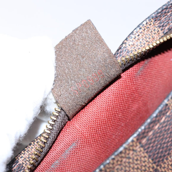 LOUIS VUITTON Damier Ebene Trousse Makeup Pouch N51982 LV Auth 136871