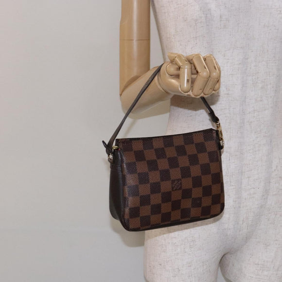 LOUIS VUITTON Damier Ebene Trousse Makeup Pouch N51982 LV Auth 136871