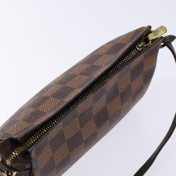 LOUIS VUITTON Damier Ebene Trousse Makeup Pouch N51982 LV Auth 136871