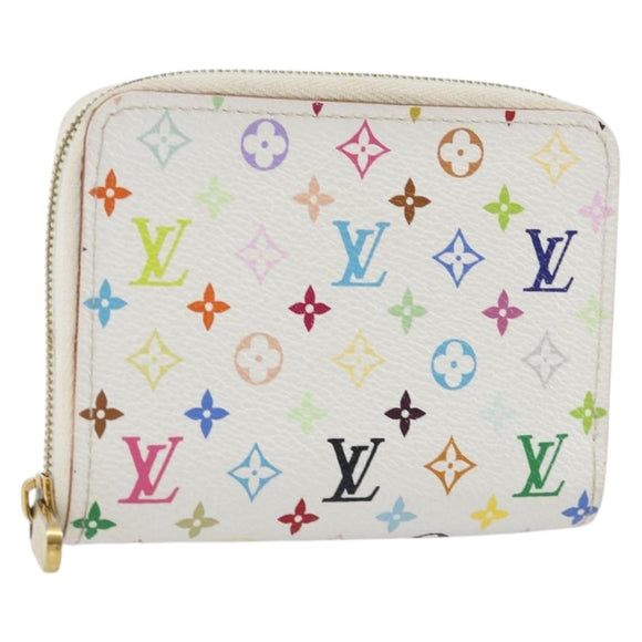 LOUIS VUITTON Monogram Multicolor Zippy Coin Purse White M93741 Auth 136876