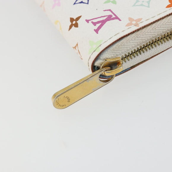 LOUIS VUITTON Monogram Multicolor Zippy Coin Purse White M93741 Auth 136876