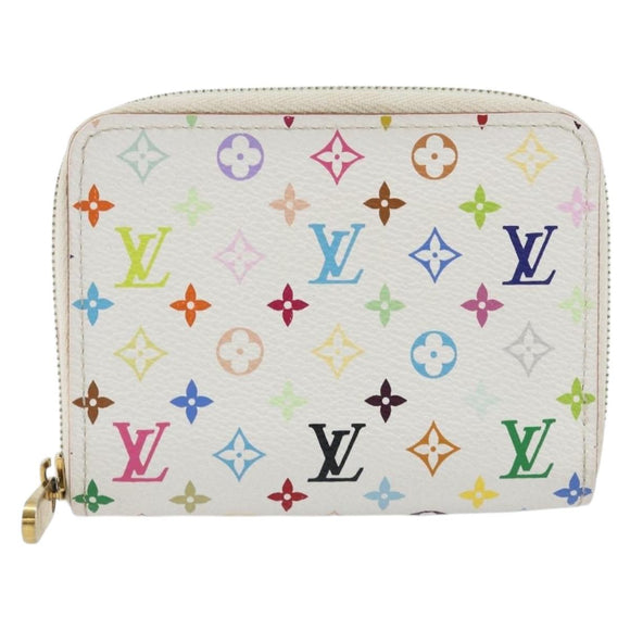 LOUIS VUITTON Monogram Multicolor Zippy Coin Purse White M93741 Auth 136876