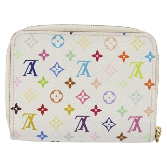 LOUIS VUITTON Monogram Multicolor Zippy Coin Purse White M93741 Auth 136876