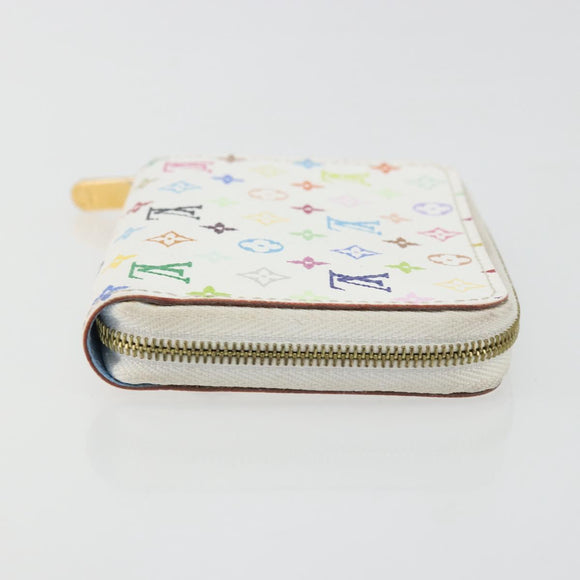 LOUIS VUITTON Monogram Multicolor Zippy Coin Purse White M93741 Auth 136876
