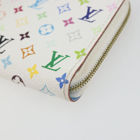 LOUIS VUITTON Monogram Multicolor Zippy Coin Purse White M93741 Auth 136876