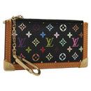 LOUIS VUITTON Multicolor Pochette Cles Coin Purse Black M13664 LV Auth 136877-1