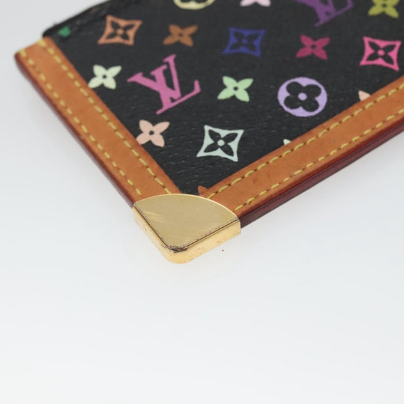 LOUIS VUITTON Multicolor Pochette Cles Coin Purse Black M13664 LV Auth 136877
