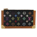 LOUIS VUITTON Multicolor Pochette Cles Coin Purse Black M13664 LV Auth 136877-13