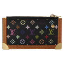 LOUIS VUITTON Multicolor Pochette Cles Coin Purse Black M13664 LV Auth 136877-2