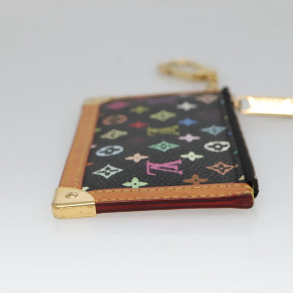 LOUIS VUITTON Multicolor Pochette Cles Coin Purse Black M13664 LV Auth 136877
