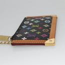 LOUIS VUITTON Multicolor Pochette Cles Coin Purse Black M13664 LV Auth 136877-4