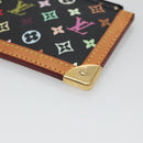LOUIS VUITTON Multicolor Pochette Cles Coin Purse Black M13664 LV Auth 136877-8