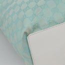 GUCCI GG Canvas Tote Bag Light Blue Gold 002 1098 1705 Auth 136880-9
