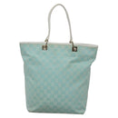 GUCCI GG Canvas Tote Bag Light Blue Gold 002 1098 1705 Auth 136880-13