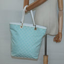 GUCCI GG Canvas Tote Bag Light Blue Gold 002 1098 1705 Auth 136880-20