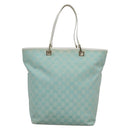 GUCCI GG Canvas Tote Bag Light Blue Gold 002 1098 1705 Auth 136880-2