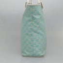 GUCCI GG Canvas Tote Bag Light Blue Gold 002 1098 1705 Auth 136880-3