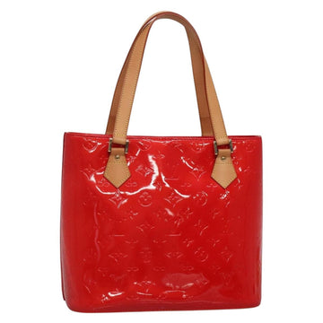 LOUIS VUITTON Monogram Vernis Houston Hand Bag Red M91092 LV Auth 136884