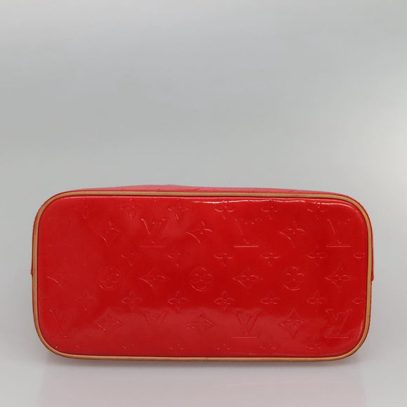LOUIS VUITTON Monogram Vernis Houston Hand Bag Red M91092 LV Auth 136884